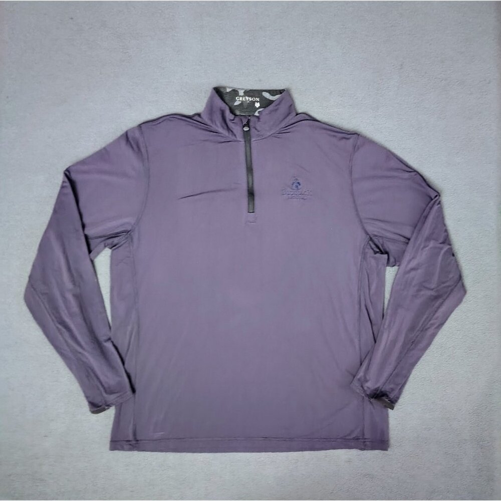 Greyson Golf BlueJack National Sz (L) Tate Mockneck 1/4 Zip Mens Pullover Purple